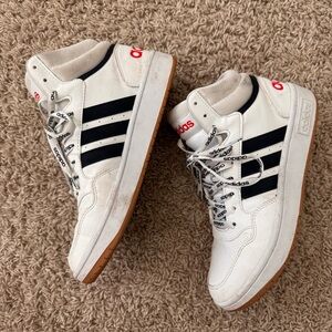 Adidas Men's White and Navy High-Top Sneakers